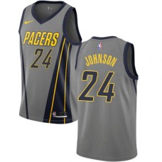 Men's Nike Indiana Pacers #24 Alize Johnson Swingman Gray NBA Jersey - City Edition