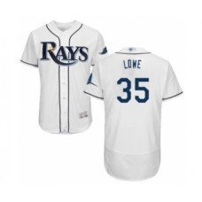 Men's Tampa Bay Rays #35 Nate Lowe Home White Home Flex Base Authentic Collection Baseball Player Stitched Jersey