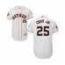 Men's Houston Astros #25 Jose Cruz Jr. White Home Flex Base Authentic Collection 2019 World Series Bound Baseball Stitched Jersey