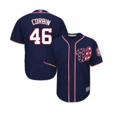 Men's Washington Nationals #46 Patrick Corbin Replica Navy Blue Alternate 2 Cool Base Baseball Jersey