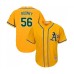 Men's Oakland Athletics #56 Fernando Rodney Replica Gold Alternate 2 Cool Base Baseball Jersey