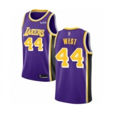 Men's Los Angeles Lakers #44 Jerry West Authentic Purple Basketball Jerseys - Icon Edition