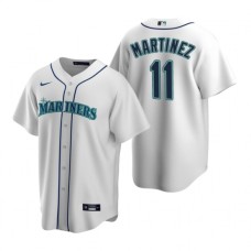 Men's Nike Seattle Mariners #11 Edgar Martinez White Home Stitched Baseball Jersey