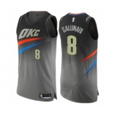 Men's Oklahoma City Thunder #8 Danilo Gallinari Authentic Gray Basketball Jersey - City Edition