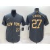 Men's New York Yankees #27 Giancarlo Stanton Number Grey 2022 All Star Stitched Cool Base Nike Jersey