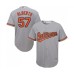 Men's Baltimore Orioles #57 Hanser Alberto Replica Grey Road Cool Base Baseball Jersey