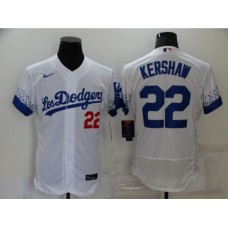 Men's Nike Los Angeles Dodgers #22 Clayton Kershaw White Elite City Player Stitched Jersey