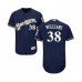 Men's Milwaukee Brewers #38 Devin Williams Navy Blue Alternate Flex Base Authentic Collection Baseball Player Stitched Jersey