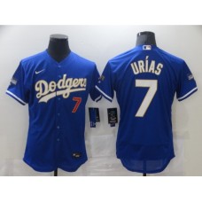 Men's Nike Los Angeles Dodgers #7 Julio Urias Blue Elite Champions Authentic Stitched Jersey