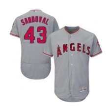 Men's Los Angeles Angels of Anaheim #43 Patrick Sandoval Grey Road Flex Base Authentic Collection Baseball Player Stitched Jersey