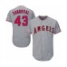 Men's Los Angeles Angels of Anaheim #43 Patrick Sandoval Grey Road Flex Base Authentic Collection Baseball Player Stitched Jersey