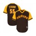 Men's San Diego Padres #55 Matt Strahm Replica Brown Alternate Cooperstown Cool Base Baseball Jersey