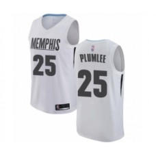 Men's Memphis Grizzlies #25 Miles Plumlee Authentic White Basketball Jersey - City Edition