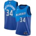 Men's Milwaukee Bucks #34 Giannis Antetokounmpo Nike Blue 2020-21 Swingman Player Stitched Jersey