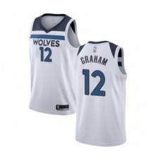 Men's Minnesota Timberwolves #12 Treveon Graham Authentic White Basketball Stitched Jersey - Association Edition