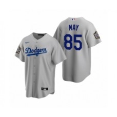 Men's Los Angeles Dodgers #85 Dustin May Gray 2020 World Series Replica Stitched Jerseys