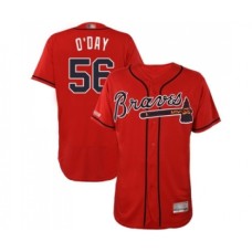 Men's Atlanta Braves #56 Darren O Day Red Alternate Flex Base Authentic Collection Baseball Jersey