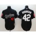 Men's Los Angeles Dodgers #42 Jackie Robinson Black Throwback Stitched Jersey