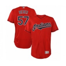 Men's Cleveland Indians #57 Shane Bieber Scarlet Alternate Flex Base Authentic Collection Baseball Jersey