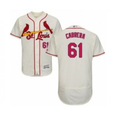 Men's St. Louis Cardinals #61 Genesis Cabrera Cream Alternate Flex Base Authentic Collection Baseball Player Stitched Jersey