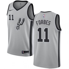 Men's Nike San Antonio Spurs #11 Bryn Forbes Swingman Silver NBA Jersey Statement Edition