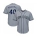 Men's San Diego Padres #40 Cal Quantrill Authentic Grey Road Cool Base Baseball Player Stitched Jersey