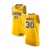 Men's Los Angeles Lakers #30 Troy Daniels Authentic Gold Basketball Jersey - Icon Edition