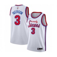 Men's Philadelphia 76ers #3 Allen Iverson Swingman White Hardwood Classics Basketball Stitched Jersey