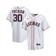 Men's Houston Astros #30 Kyle Tucker White 2022 World Series Home Stitched Baseball Jersey