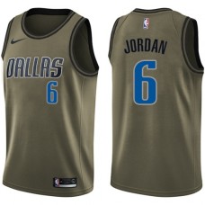 Men's Nike Dallas Mavericks #6 DeAndre Jordan Swingman Green Salute to Service NBA Jersey