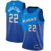 Men's Milwaukee Bucks #22 Khris Middleton Nike Blue 2020-21 Swingman Player Stitched Jersey