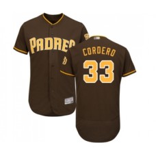 Men's San Diego Padres #33 Franchy Cordero Brown Alternate Flex Base Authentic Collection Baseball Jersey