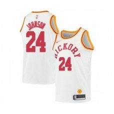 Men's Indiana Pacers #24 Alize Johnson Authentic White Hardwood Classics Basketball Stitched Jersey