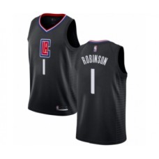 Men's Los Angeles Clippers #1 Jerome Robinson Authentic Black Basketball Stitched Jersey Statement Edition