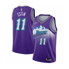 Men's Utah Jazz #11 Dante Exum Authentic Purple Hardwood Classics Basketball Stitched Jersey