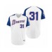 Men's Braves #31 Greg Maddux White 1974 Turn Back the Clock Authentic Stitched Jersey