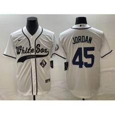 Men's Chicago White Sox #45 Michael Jordan White Cool Base Stitched Baseball Jersey