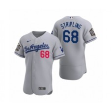 Men's Los Angeles Dodgers #68 Ross Stripling Nike Gray 2020 World Series Authentic Road Stitched Jersey