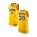 Men's Los Angeles Lakers #39 Dwight Howard Authentic Gold Basketball Stitched Jersey - Icon Edition