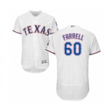 Men's Texas Rangers #60 Luke Farrell White Home Flex Base Authentic Collection Baseball Player Stitched Jersey