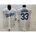 Men's Los Angeles Dodgers #33 James Outman White Cool Base Stitched Jersey