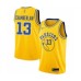 Men's Golden State Warriors #13 Wilt Chamberlain Authentic Gold Hardwood Classics Basketball Stitched Jersey