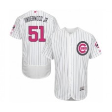 Men's Chicago Cubs #51 Duane Underwood Jr. Authentic White 2016 Mother's Day Fashion Flex Base Baseball Player Stitched Jersey