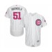 Men's Chicago Cubs #51 Duane Underwood Jr. Authentic White 2016 Mother's Day Fashion Flex Base Baseball Player Stitched Jersey