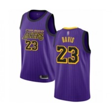 Men's Los Angeles Lakers #23 Anthony Davis Authentic Purple Basketball Jersey - City Edition