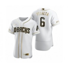 Men's Arizona Diamondbacks #6 David Peralta Nike White Authentic Golden Edition Stitched Jersey