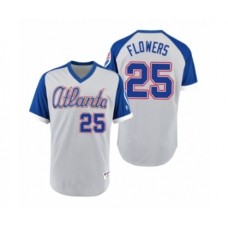 Men's Braves #25 Tyler Flowers Gray Royal 1979 Turn Back the Clock Authentic Stitched Jersey