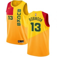 Men's Nike Milwaukee Bucks #13 Glenn Robinson Swingman Yellow NBA Jersey - City Edition