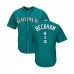 Men's Seattle Mariners #1 Tim Beckham Authentic Teal Green Team Logo Fashion Cool Base Baseball Jersey