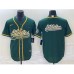 Men's Oakland Athletics Green Team Big Logo Cool Base Stitched Baseball Jersey 002